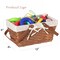 Double Handle Woodchip Basket with Liner - Perfect as Toy Organizer, Storing Fresh Fruits or Safeguarding Your Must-Have Beach Essentials for Unforgettable Holidays or Picnic Parties